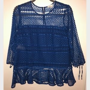 Blue Crochet Shoshanna size medium top